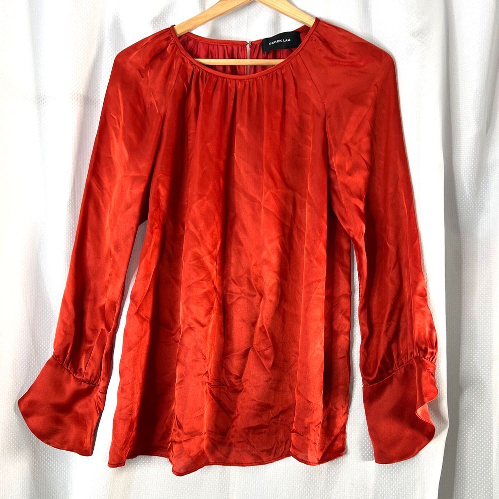 Derek Lam Womens‎ Deisgner Silk Blend Shirt Top Blouse Made in Italy Sz USA 2